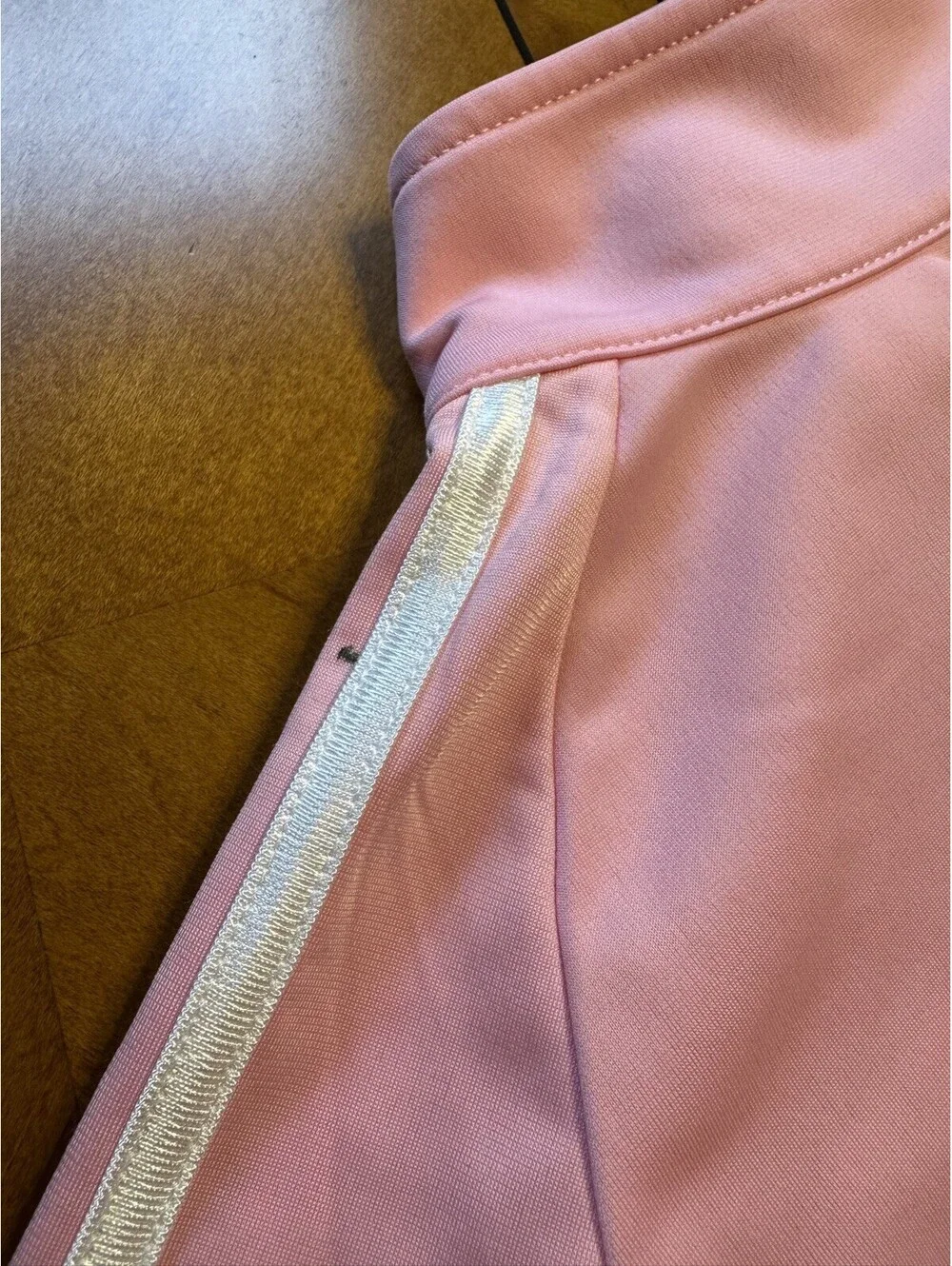 Adidas Girls Track Jacket Size 24 Pink Full Zip 3 Stripes Collared
